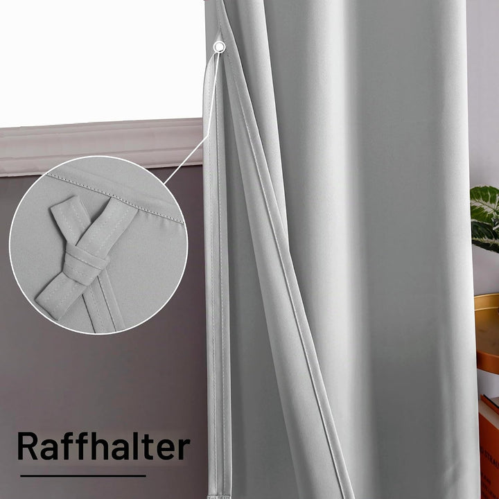 XWZO Blickdichte Vorhänge Verdunklungsvorhänge mit Ösen 2 Stücke Gardienen mit Raffhalter Lichtundur