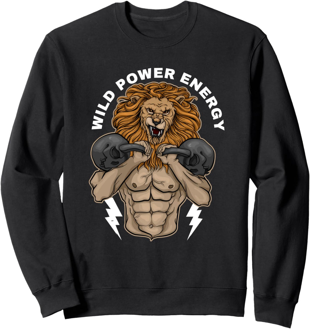 Starke Lion Workout Gym motivierende Fitness wilde Kraft Sweatshirt