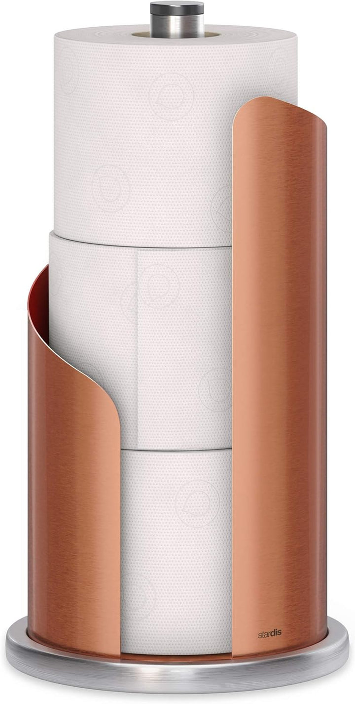 Design Küchenrollenhalter Edelstahl matt H 30 Ø15 cm Rollenhalter Papierrollenhalter für Küchenrolle