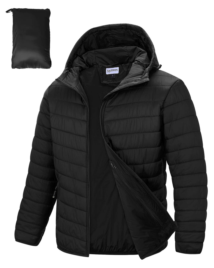 33,000ft Herren Leichte Steppjacke Outdoor Wasserbeständige Übergangsjacke Warme Winterjacke für Män