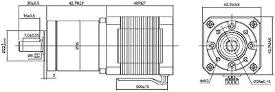 STEPPERONLINE 51:1 Planetengetriebe Nema 17 Schrittmotor/Getriebemotor Wellendurchmesser Φ8mm Länge