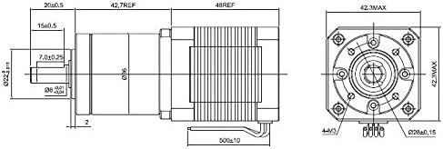 STEPPERONLINE 51:1 Planetengetriebe Nema 17 Schrittmotor/Getriebemotor Wellendurchmesser Φ8mm Länge