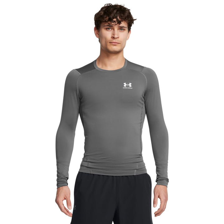 Under Armour HeatGear Kompressions-Langarm-T-Shirt für Herren Grauweiss XS, Grauweiss XS