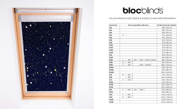 Bloc Jalousien Skylight Verdunkelung, Polyester, navy, 104 104 Für Velux Dachfenster Night Sky, 104