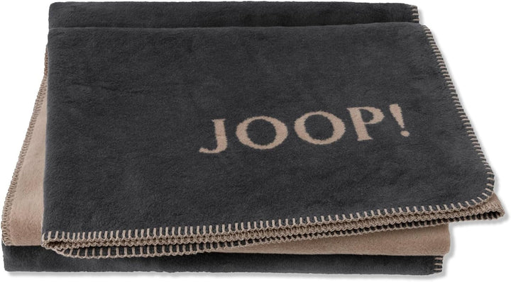 Joop! Wohndecken Uni-Doubleface Anthrazit-Karamell 150x200 cm