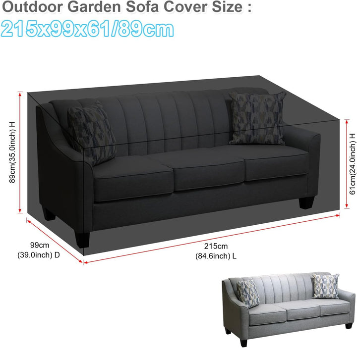 SanGlory Gartensofa Schutzhülle 3 Sitzer Gartenbank Abdeckung Outdoor Rattan Sofa Abdeckplane Wasser