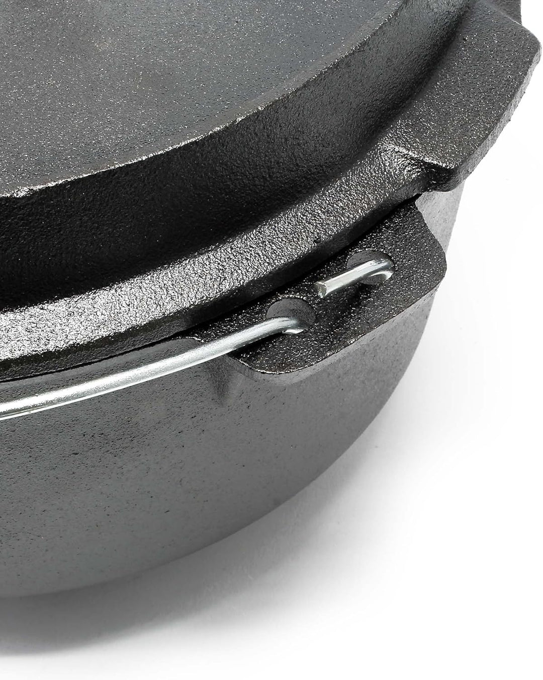 Dutch Oven 6l mit Untersetzer und Deckelheber, Kochtopf aus Gusseisen für Lagerfeuer und Camping