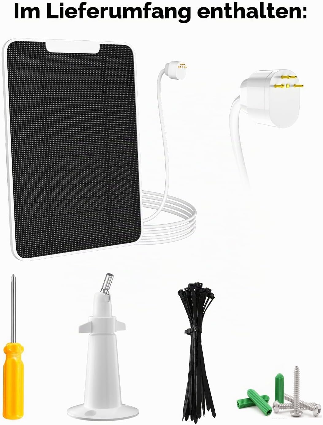 Solarpanel-Ladegerät Kompatibel mit Google Nest-Kamera im Aussen &amp; Innenbereich(Batterieversion), 6W