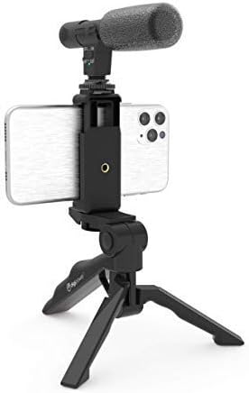 DigiPower Vlogging Set Like Me mit LED-Videoleuchte + Mikrofon + Handy Halterung + Handgriff/Mini-St