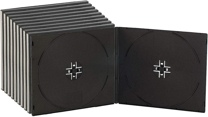 PEARL Hüllen: Doppel CD Slim Soft Boxen im 50er-Set, 7 mm, schwarz (DVD Hülle, Hülle für Doppel-CD,