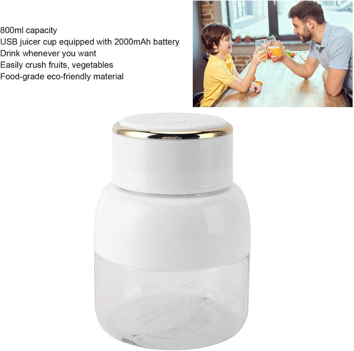 Tragbarer Mixer, 800 Ml USB-wiederaufladbarer Mixer in Persönlicher Grösse mit Strohhalm, Kleiner Fr