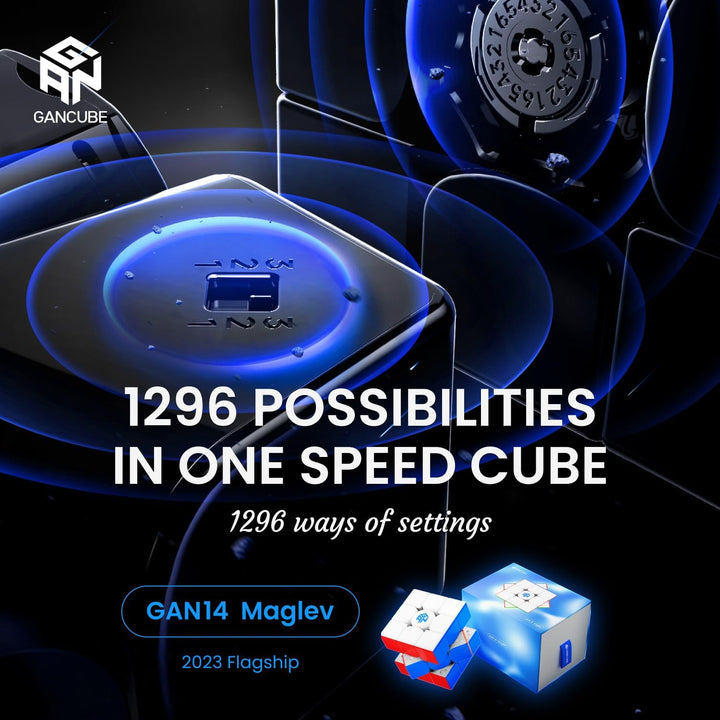 GAN14 Magischer Zauberwürfel 3x3,Profi SpeedCube 56mm UV Coated für Kinder Erwachsene