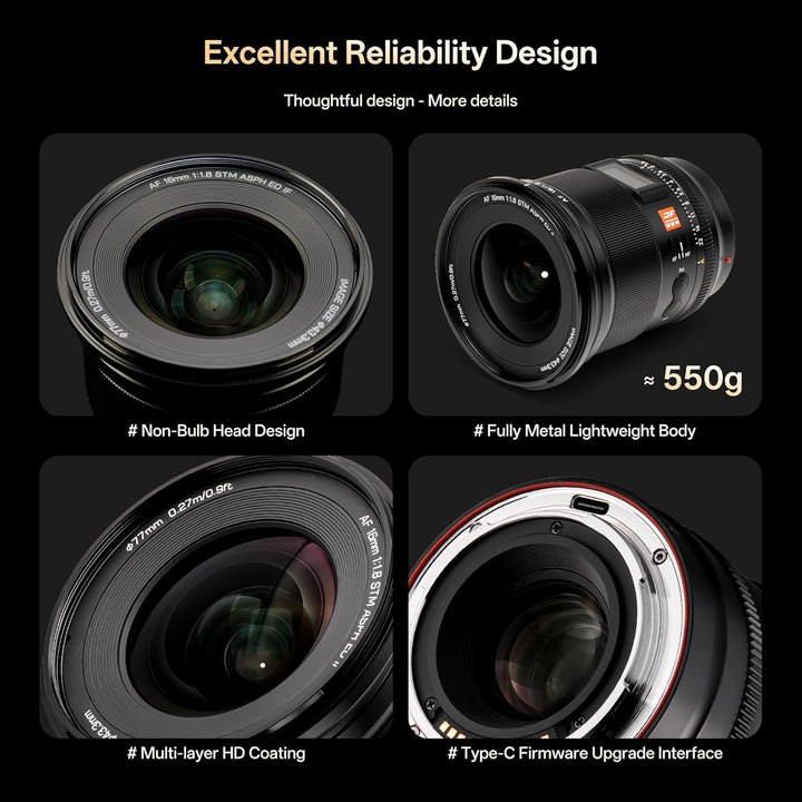 VILTROX PRO 16mm F1.8 Z-Objektiv für Nikon Z-Mount, lichtstarkes F/1.8-Autofokus-Vollformat-Weitwink