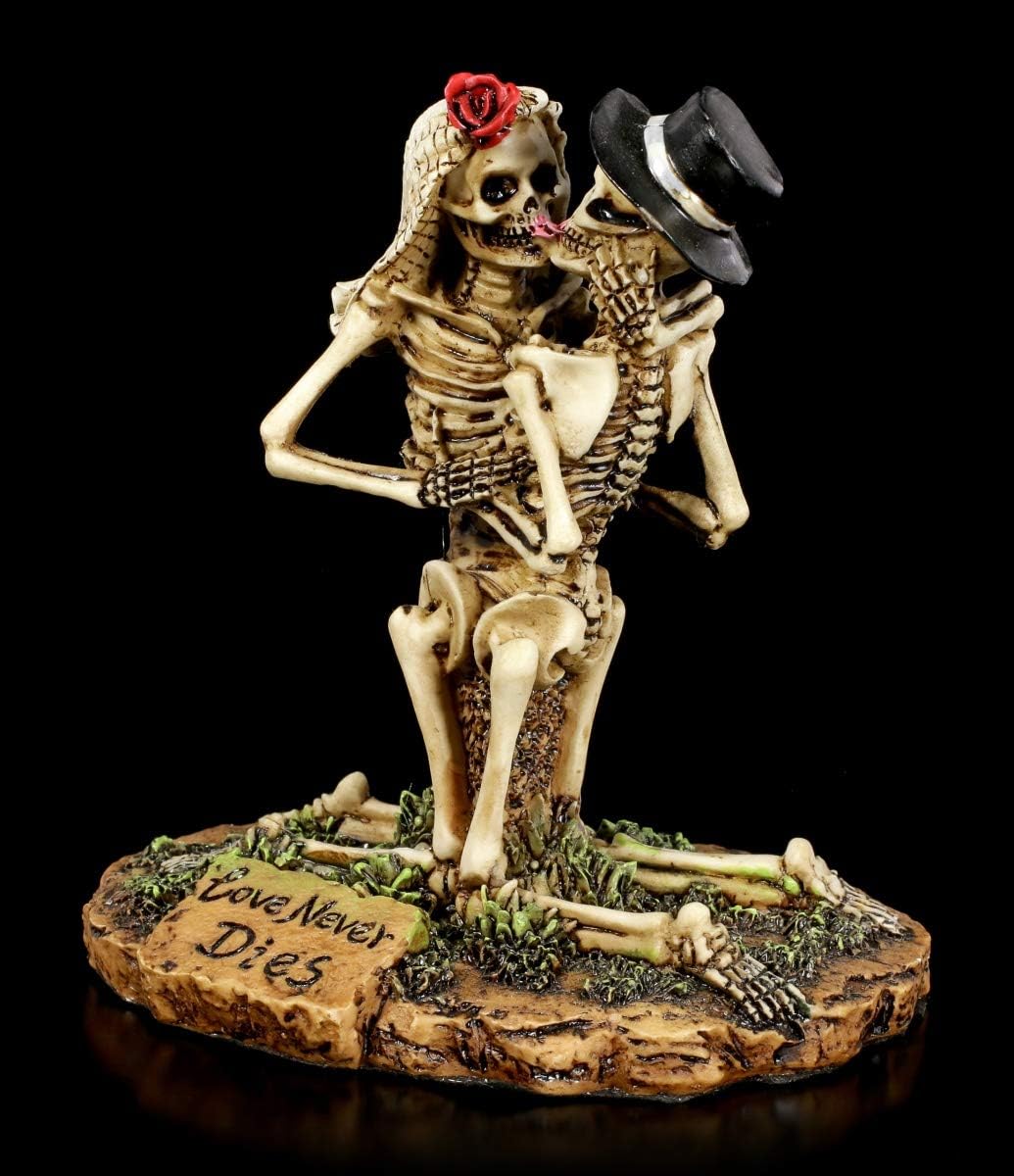 kniendes Skelett Gothic-Brautpaar Figur - Love Never Dies | kniendes Skelett Gothic-Brautpaar Figur