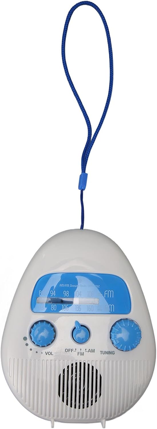 Tragbares AM FM Duschradio, Wasserdichtes Kabelloses Badezimmer FM Radio mit Eingebautem Lautspreche