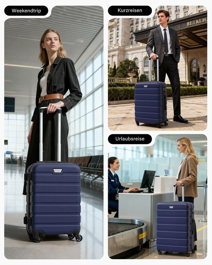 COOLIFE Koffer Gross 77cm XL, PC+ABS, Rollkoffer mit 360° Spinner Räder | TSA Zahlenschloss, Leicht