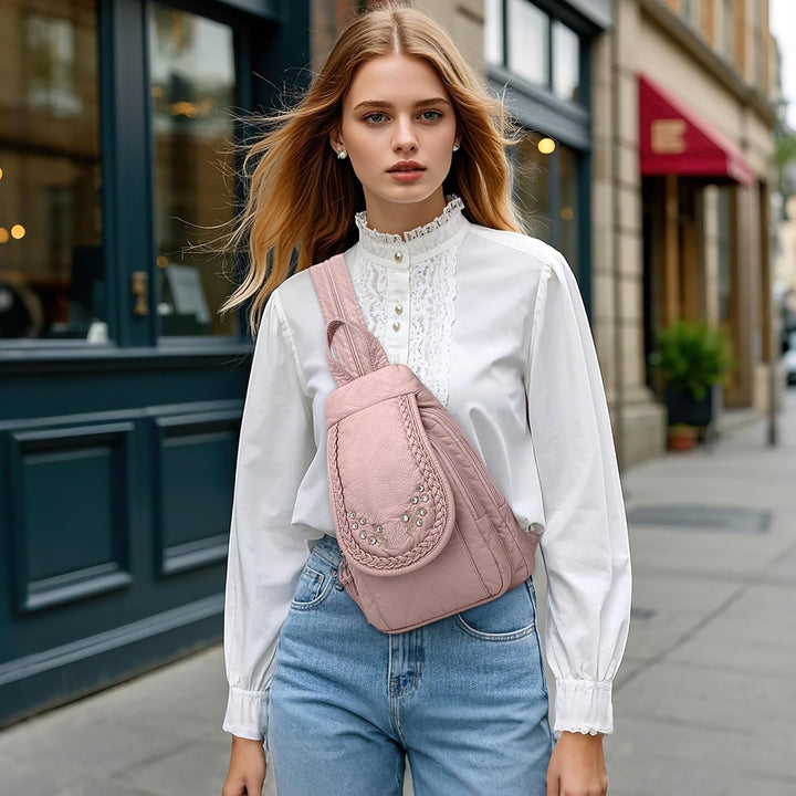 DIRRONA Rucksack Damen Beiläufig Kleine Brusttasche für Damen Multifunktionale Reise Wasserdicht Sch
