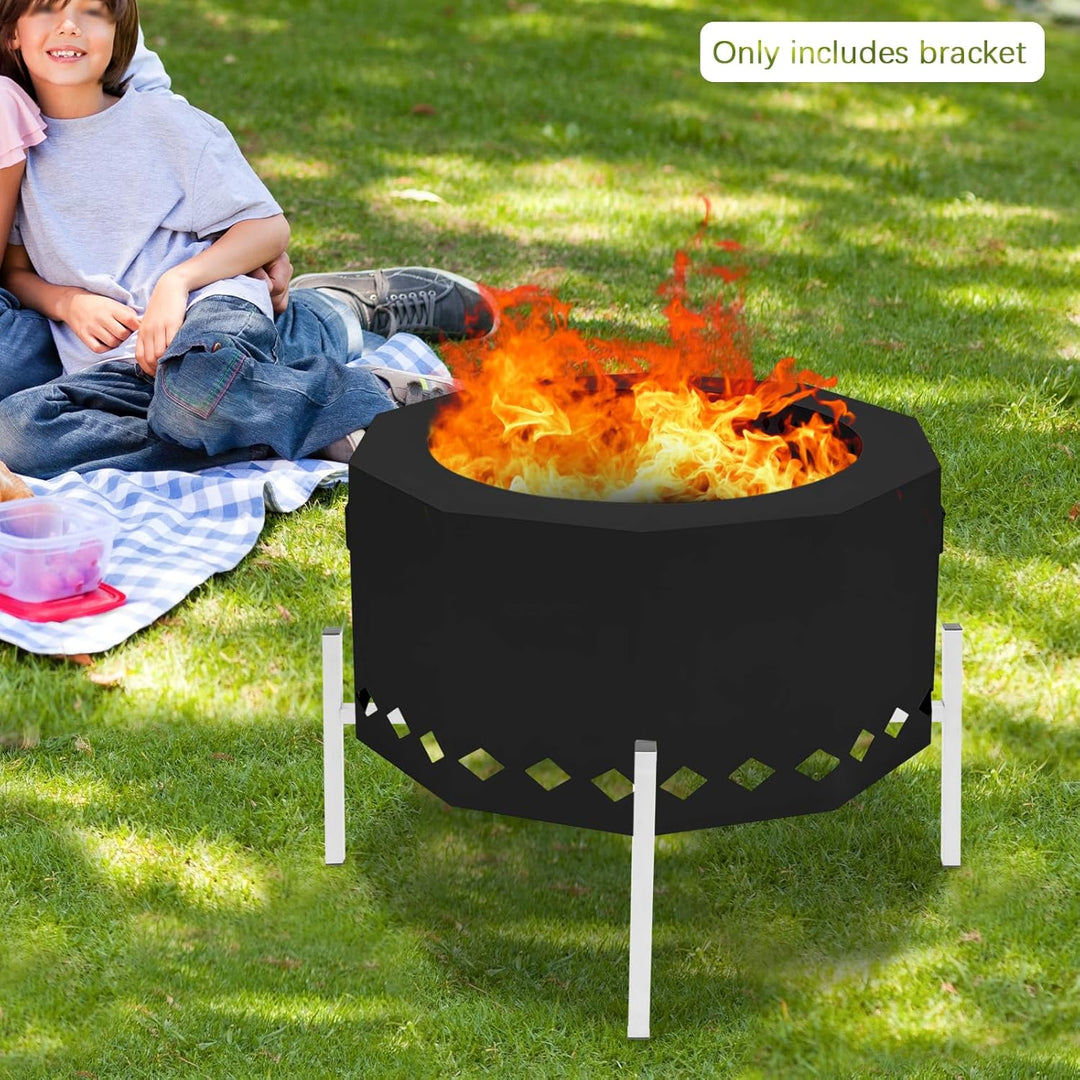 Feuerstelle Ständer, Edelstahl Feuerstellenständer für Outdoor-Kocher - Höhenverstellbar, Rostfrei (