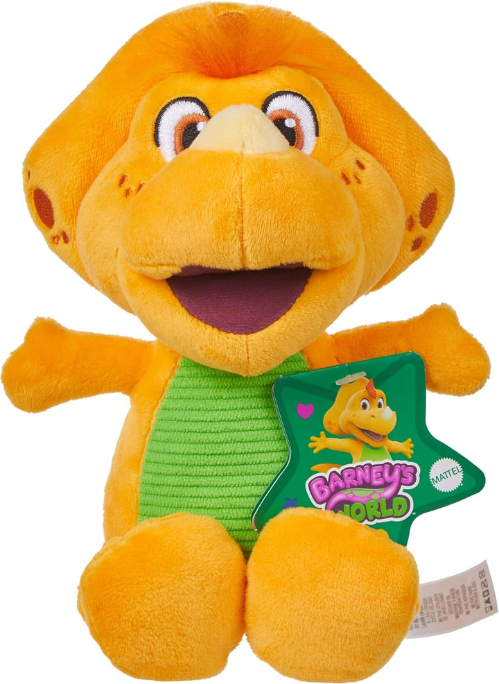 Fisher-Price Barneys Welt Spielzeug für Kleinkinder Plüsch-Dinosaurier Billy ca. 16,5 cm Figur für K