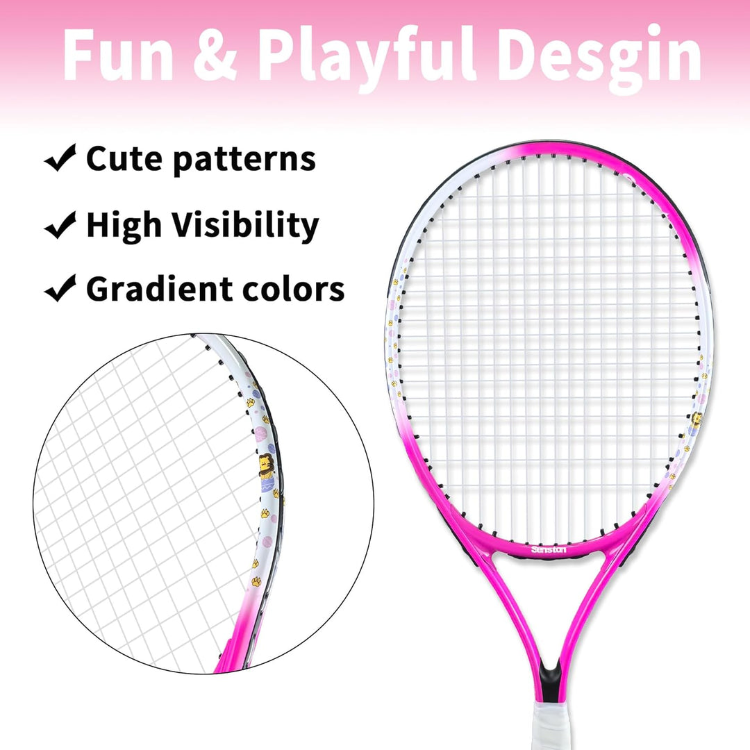 Senston Tennisschläger 17/23 Zoll Tennis Racket für Jugendliche– Leicht, Langlebig, Einfach zu greif