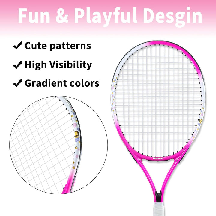 Senston Tennisschläger 17/23 Zoll Tennis Racket für Jugendliche– Leicht, Langlebig, Einfach zu greif