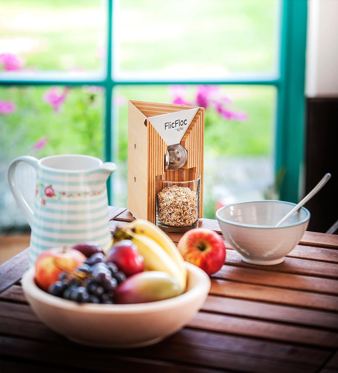 KoMo FlicFloc Flockenquetsche (Haferquetsche) - Haferflocken für dein Müsli oder Porridge im Handumd