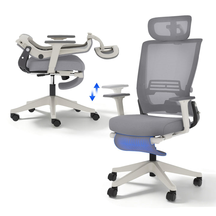 FLEXISPOT Ergonomischer Bürostuhl, Foldex, klappbarer Bürostuhl für Kleine Räume mit Lendenwirbelstü