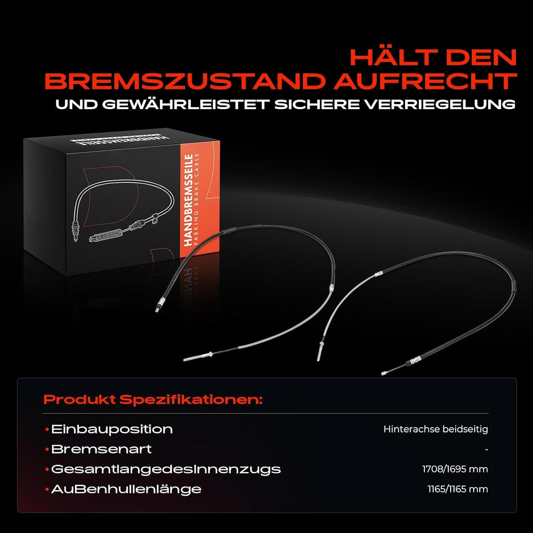 Frankberg 2X Handbremsseile Bremszug Hinten Kompatibel mit 3er E46 316-330 1.6L-3.0L 1998-2005 3er C