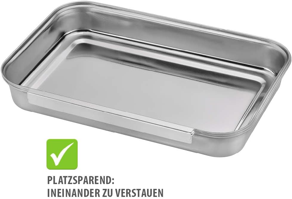 GEFU PANDO Panier‑Set 3‑teilig | Edelstahl‑Schalen zum Panieren, Marinieren &amp; Portionieren | Falzkan