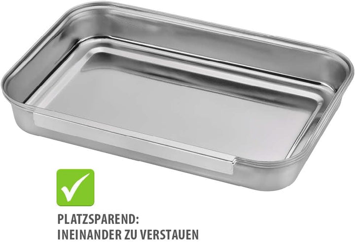 GEFU PANDO Panier‑Set 3‑teilig | Edelstahl‑Schalen zum Panieren, Marinieren &amp; Portionieren | Falzkan