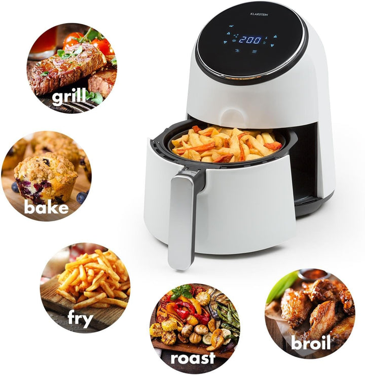 Klarstein AirVital - Heissluftfritteuse, Fritteuse, AirFryer, 1300 W, 2,5 L Füllmenge, fett-frei Fri