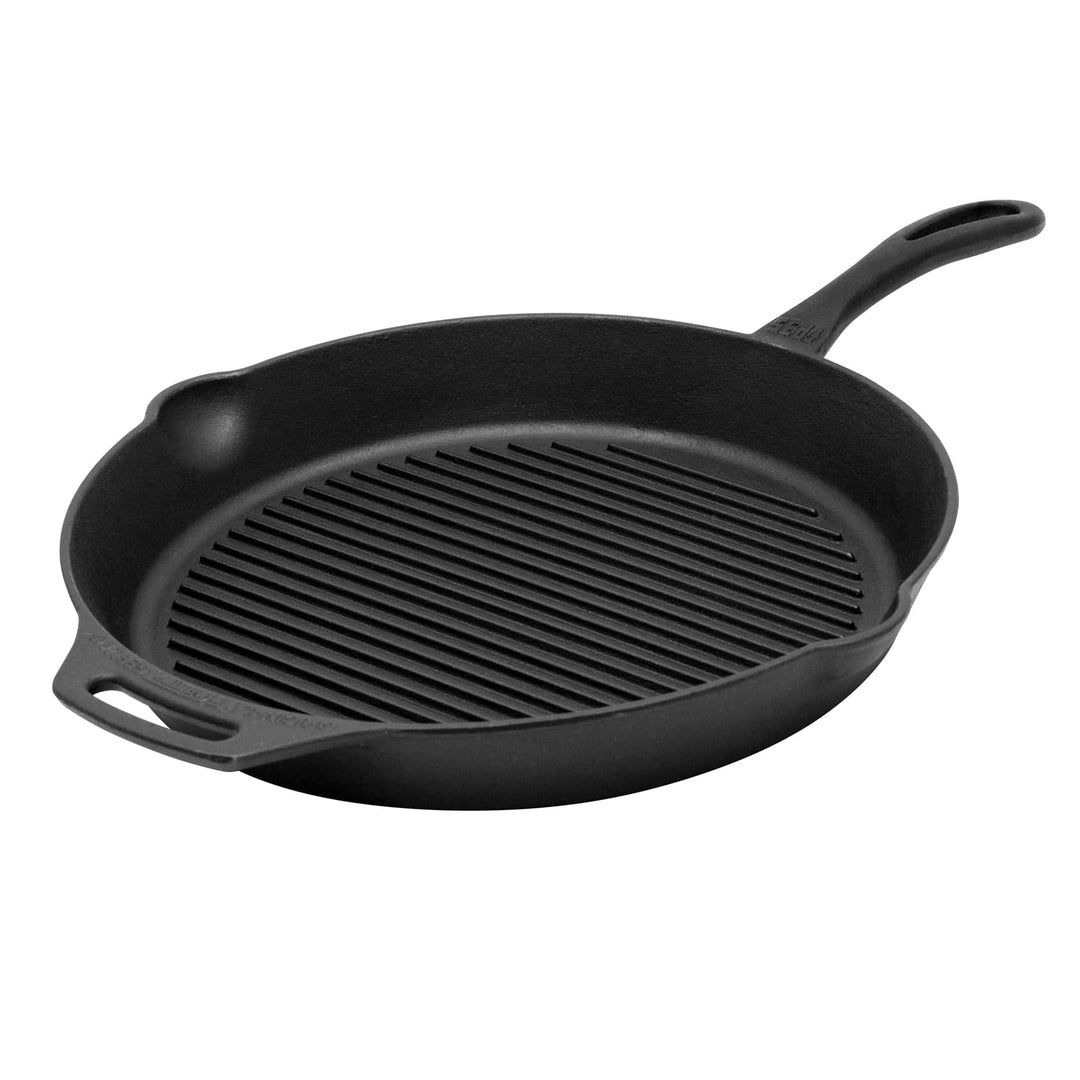 Petromax Grill-Feuerpfanne mit Stiel - Grillpfanne aus Gusseisen für alle Herdarten, Gasflamme, Back