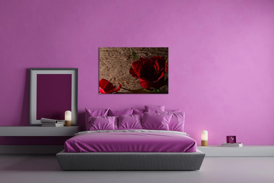 deyoli atemberaubende Rosen im Format: 80x60 als Leinwandbild, Motiv fertig gerahmt auf Echtholzrahm