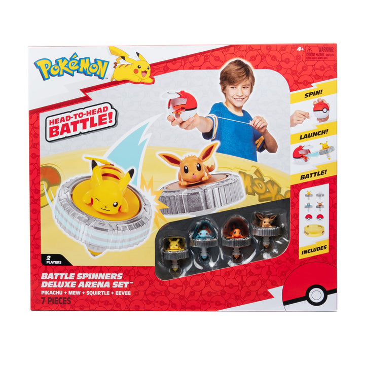 Bandai JW4411 Pokémon Pikachu, Arena + 4 Kreisel, Arena + 4 Kreisel
