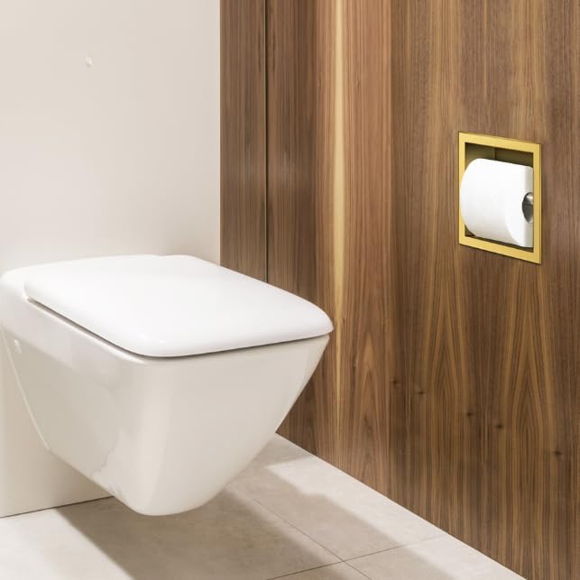 Balneo Toilettenpapierhalter Edelstahl Gold, 17,3x17,3x8,6 cm,Toilettenpapierhalter für Badzimmer, I