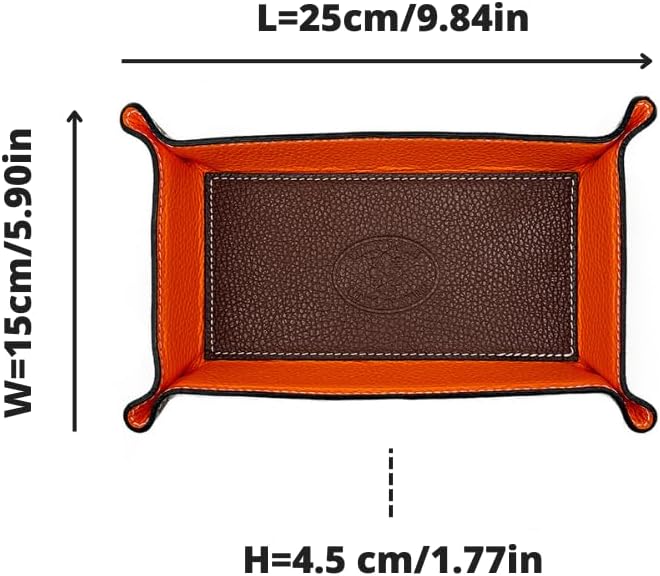 FrasiBags Taschenleerer Leder - Vide Poche - Ledertablett Organizer, Praktische rechteckig Aufbewahr