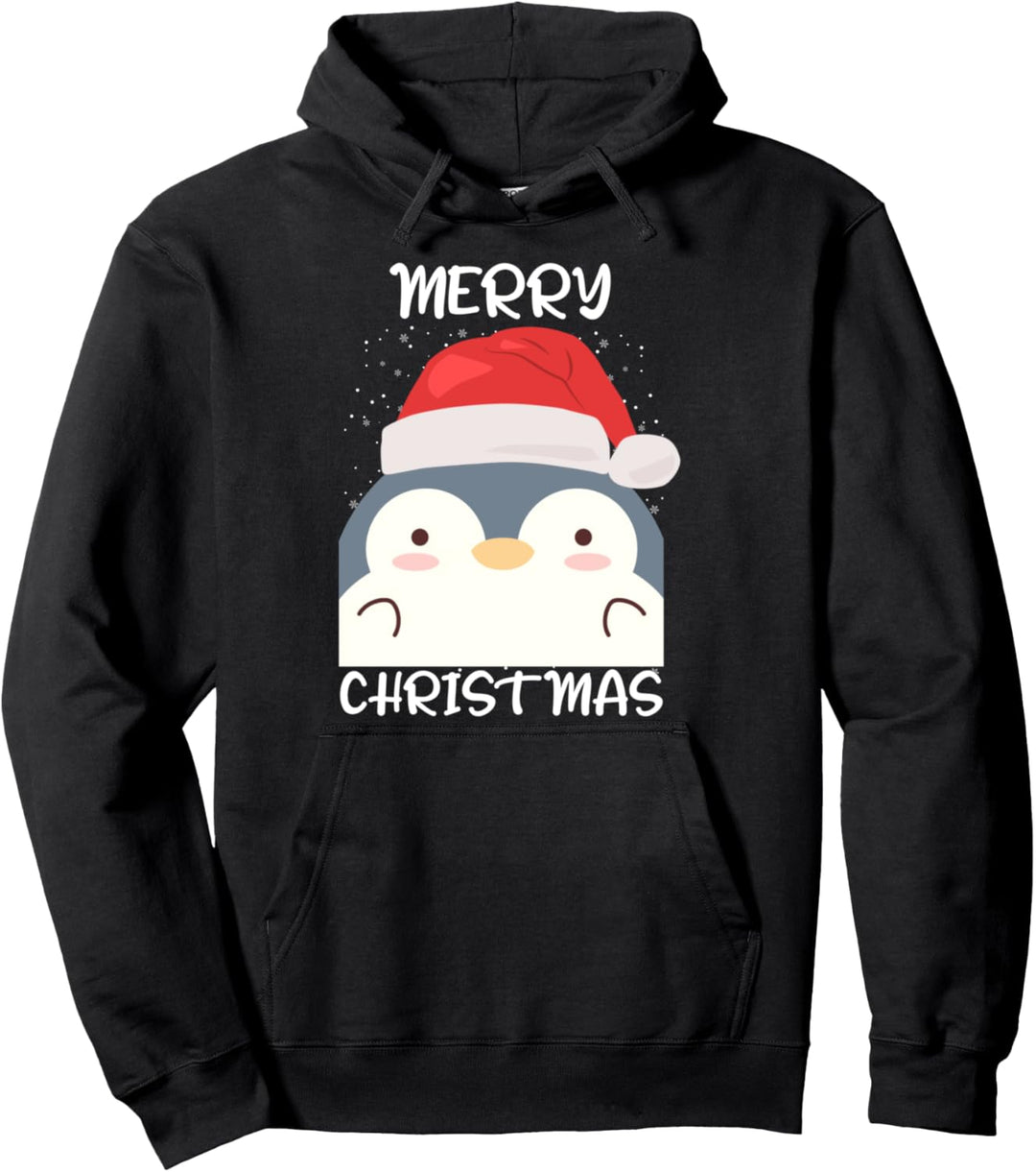 Pinguin Nikolausmütze und Schal Pinguin Merry Christmas Pullover Hoodie