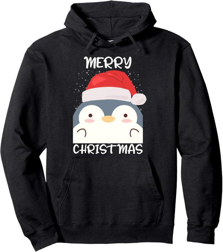 Pinguin Nikolausmütze und Schal Pinguin Merry Christmas Pullover Hoodie
