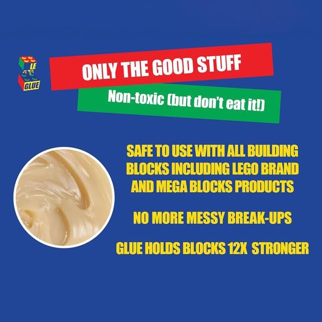Temporary Glue For LEGO®, Mega Blocks, Nano Blocks, and More. Great For Kids! Non-Toxic! Made In USA