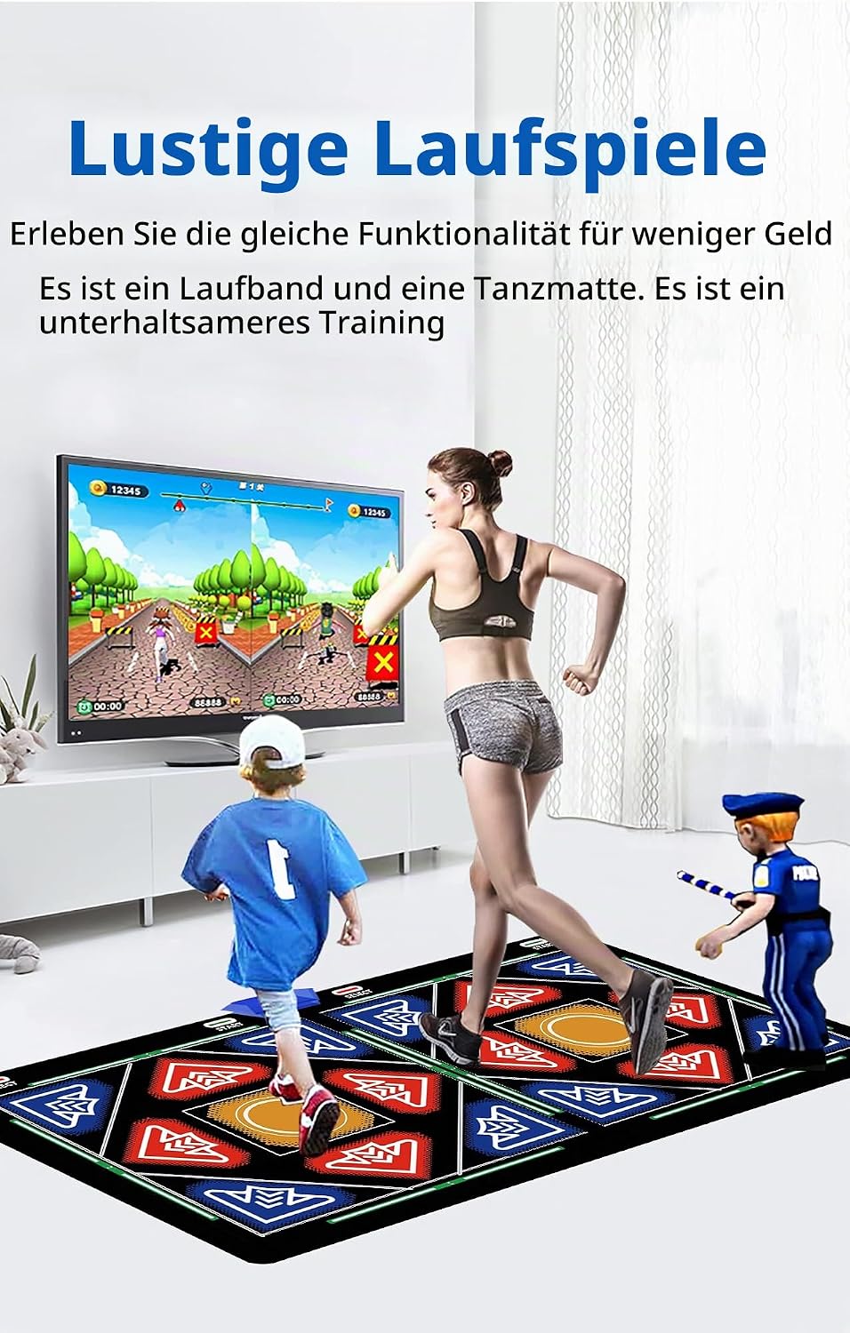 Elektronische Tanzmatte mit Kamera, 64G Speicherkarte,enthält 1030 Spiele, 81 Musikvideos und 650 Li