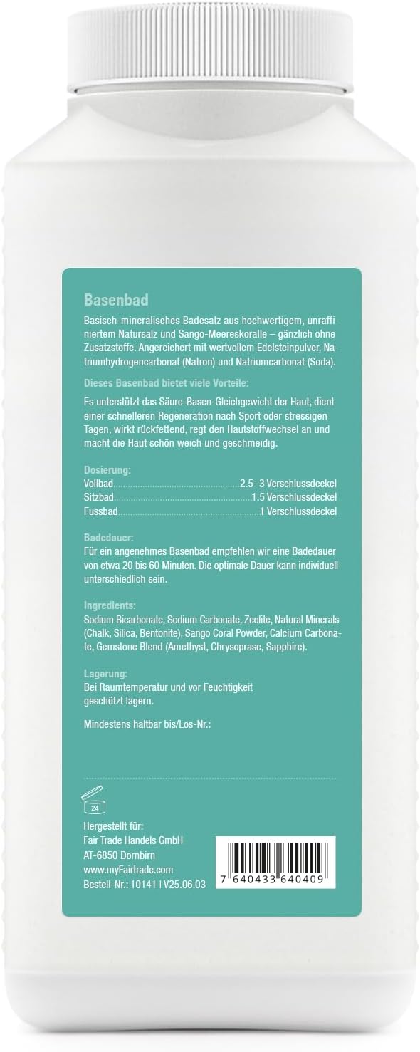effective nature Basenbad - basisches Badesalz mit Sango-Meereskoralle & Edelsteinpulver - ergiebige