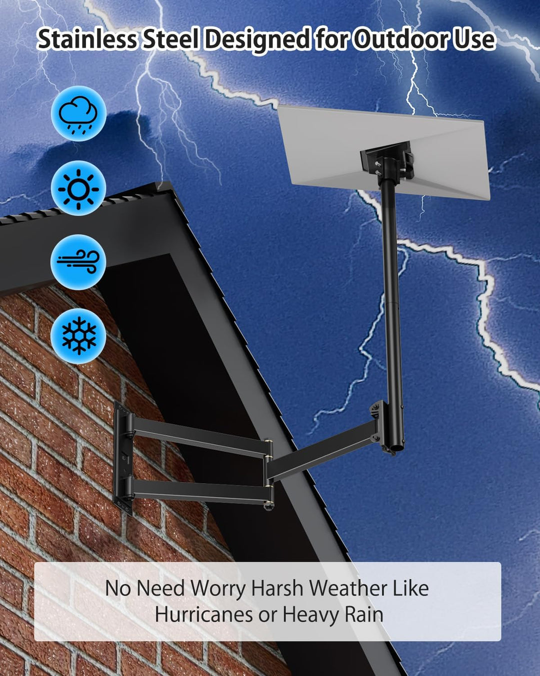 Starlink Gen 3 Wandhalterung, 360° Einstellbare V3 Halterung with 755mm Langem Arm, Verstellbaren Ma