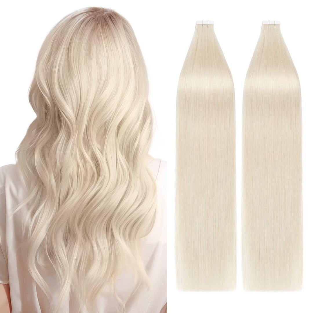TESS Tape in Extensions Echthaar Platin blonde 40 Stück 100g Echthaar Tapes in Extensions Glatt Haar