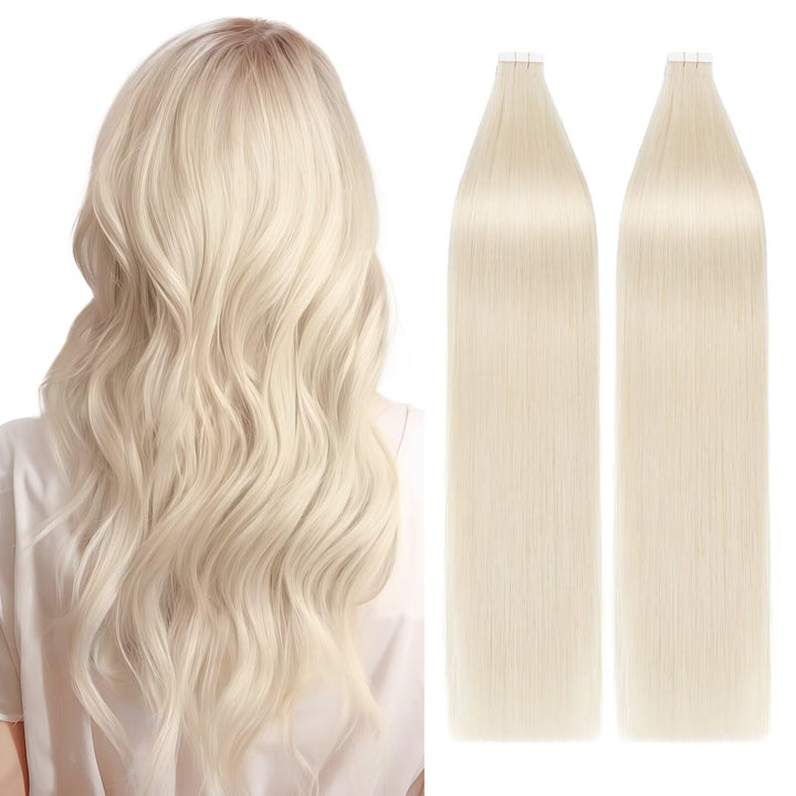 TESS Tape in Extensions Echthaar Platin blonde 40 Stück 100g Echthaar Tapes in Extensions Glatt Haar