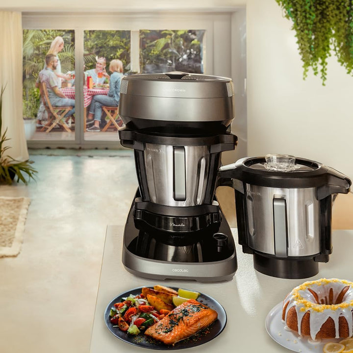 Cecotec Küchenroboter mit Lebensmittelspender Mambo CooKing Total Gourmet. 2200 W, 45 Funktionen, Ta