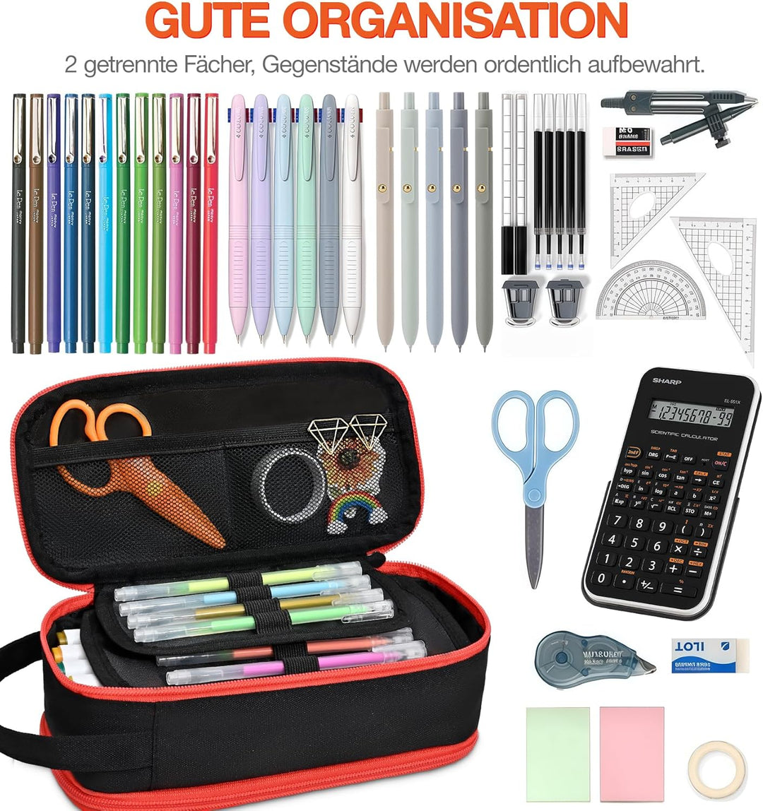 Beaulyn federmäppchen Jungen,Grosses mäppchen 3fach mit Reissverschluss, federtasche für 1. klasse 5