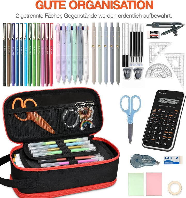 Beaulyn federmäppchen Jungen,Grosses mäppchen 3fach mit Reissverschluss, federtasche für 1. klasse 5