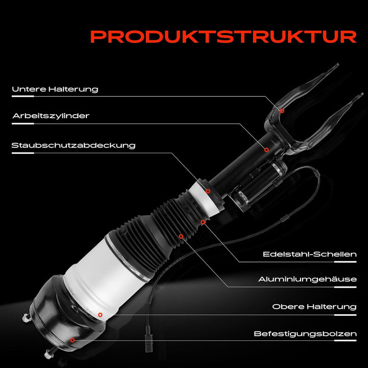Frankberg Luftfederbein Luftfederung Vorne Links Kompatibel mit X166 2012-2015 W166 2015-2018 W166 2