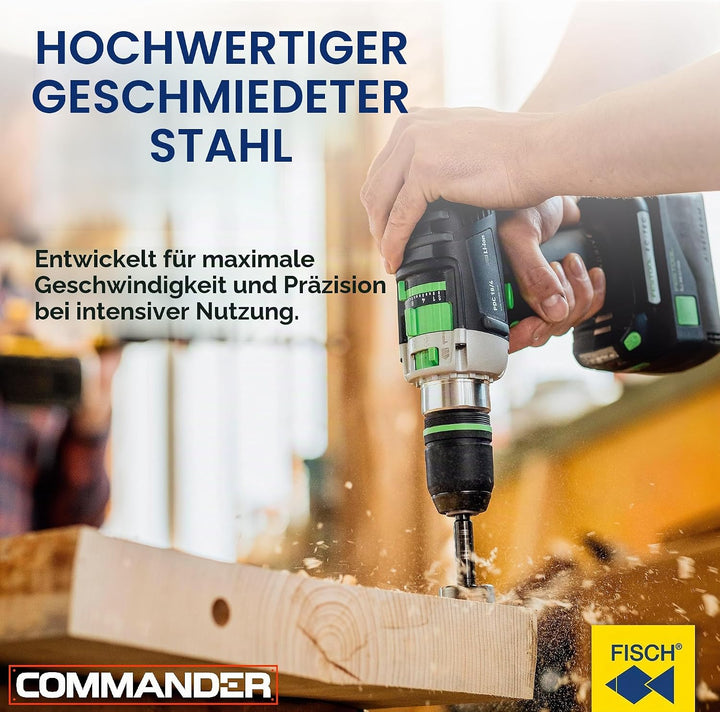 FISCH Forstnerbohrersatz Wave Cutter SP Bohrer, Durchmesser 15-35 mm, 5-er teilig, 03170005K ø 15- 3