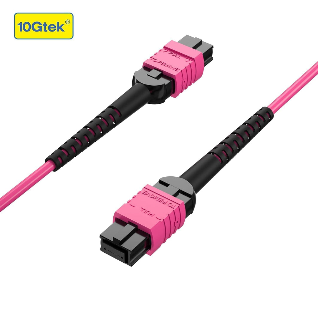 10Gtek MPO to MPO, Multimode OM4 50/125μm, 8-Core, Polarity B (for QSFP+/QSFP28 Transceiver)-5 Meter